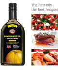Pumpkin Seed Oil 11.83 OZ - Pure Extra Virgin Unrefined Cold Pressed Vegetable Oil for Cooking