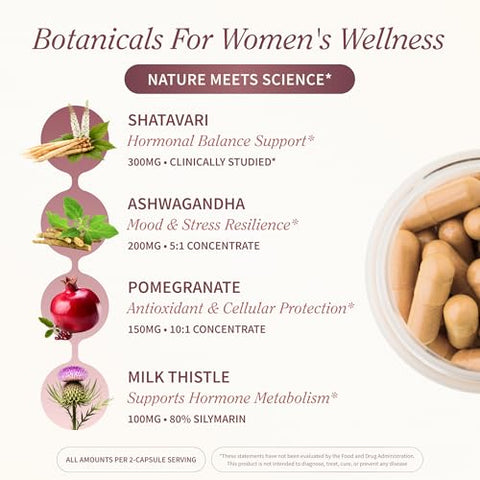 Snap Supplements Perimeno Health Perimenopause Support Supplement For Women Botanical Complex With Shatavari For Hormone Balance And Harmony Mood And Vitality 60 Capsules