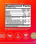 Megared Omega3 Fish & Krill Oil Supplement 900Mg Megared Advanced 4In1 60 Softgels 2X More Omega3 Heart Joint Brain And Eye Supplement Red 60 Count
