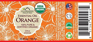 US Organic 100% Pure Sweet Orange Essential Oil - USDA Certified Organic - 10 ml