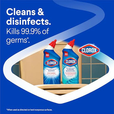 Clorox Toilet Bowl Cleaner Bleach Rain Clean 24 Fluid Ounces (Package May Vary)