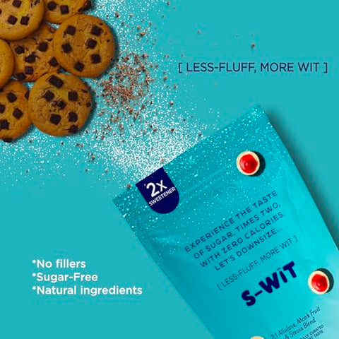 S-WIT Allulose Sweetener Blend with Monk Fruit & Stevia ÃƒÂ¢Ã¢â€šÂ¬Ã¢â‚¬Å“ 2X Sugar Substitute, Zero Calorie, Keto & Diabetic Friendly, Natural Sugar Replacement for Baking, Coffee & Tea (Single Pack)
