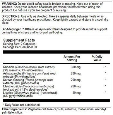 Nutra BioGenesis - BioAdaptogen Ultra - Ashwagandha, Rhodiola and Korean Ginseng to Help Support Stress Response and Neurotransmitter Health - 60 Capsules