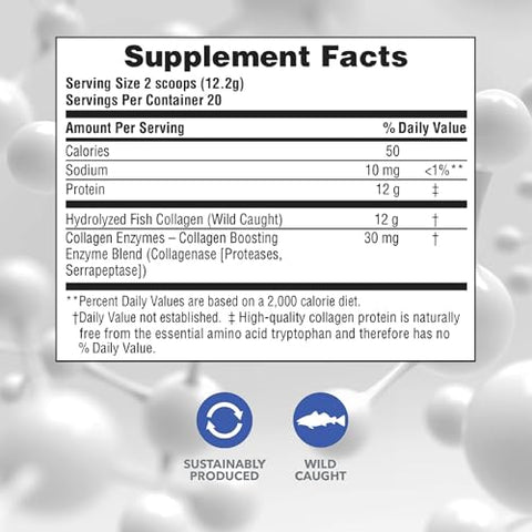 Naturesplus Marine Collagen Peptides Unflavored - 0.54 Lb - Hair Skin Nail & Joint Health Immune System Support - Gluten Free Non-Gmo 20 Servings