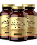 Solgar Calcium Magnesium Plus Zinc 100 Tablets (Pack Of 3) - Promotes Healthy Bones And Teeth - Supports Nerve & Muscle Function - Non-Gmo Vegan Gluten Free Dairy Free Kosher 100 Total Servings
