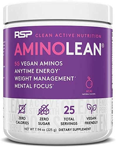 Rsp Nutrition Vegan Aminolean Pre Workout Energy (Acai 25 Servings) With Truefit Protein Powder (Chocolate 2 Lb)