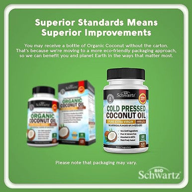 Bioschwartz 15 Day Cleanse For Colon And Gut Health Plus Cold Pressed Mct Coconut Oil Capsules (2 Month Supply)