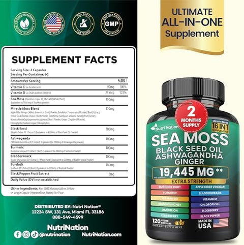 Dynamic Vitality Bundle Sea Moss 7000mgBlack Seed Oil 4000mg Shilajit and Sea Moss Bundle