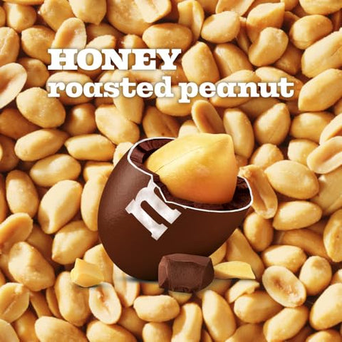 M&M'S Honey Roasted Peanut Milk Chocolate Candy Full Size Salty and Sweet Nutty On the Go Snack, 1.74 oz Pack