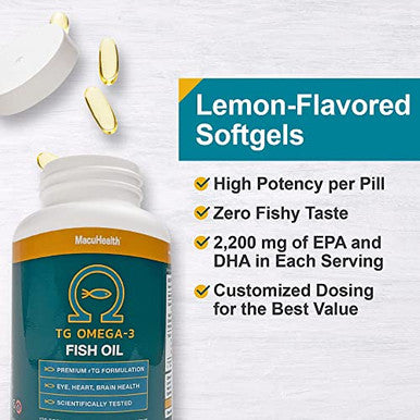 Macuhealth Omega 3 Fish Oil 120 Softgels 1100Mg