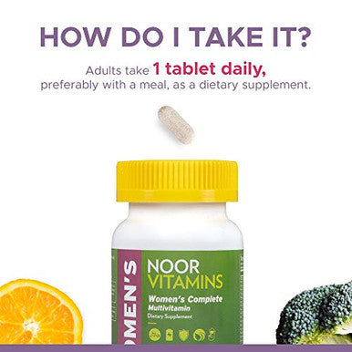 Noor Vitamins Halal Womens Multivitamin & Mineral I Once Daily Vitamin Supplement