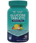 Rite Aid Glucose Tablets, Tropical Fruit Flavor - 50 Count - Low Blood Sugar Tablets - Fat Free - Gluten Free - Sodium Free - Caf
