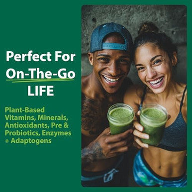 MacroLife Naturals Macro Greens Powder 38 Superfood Blend Vegan | GLP1-Friendly Digestive Enzymes Adaptogens 18 Billion CFU Probiotics Non GMO Vegan Gluten & Dairy-Free 90 Servings