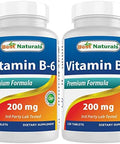 Best Naturals Vitamin B6 200Mg For Adults 120 Tablets (120 Count (Pack Of 2))