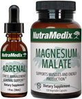 Nutramedix Energy Support Bundle Includes Adrenal Energy Support Liquid Drops And Magnesium Malate Capsules For Energy & Athletic Support No Caffeine 2Piece Supplement Set