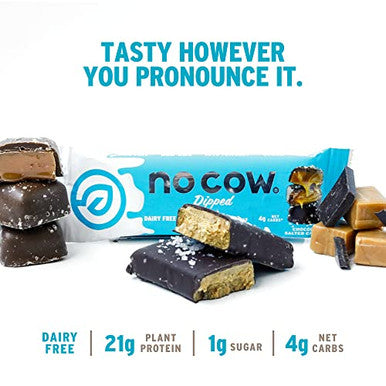 No Cow Chocolate Salted Caramel Dipped Protein Bar 2.12 Oz
