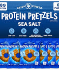 Crisp Power High Protein Pretzels Sea Salt High Protein Snack 28G Protein Low Carb Crunchy No Added Sugar Ketofriendly Snack 1.75 Oz Bags 6 Pack Vegan Plantbased Keto