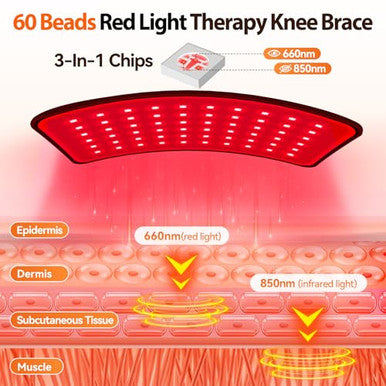 Puroth Red Light Therapy Knee Brace With Massage 3 Vibration Knee Massager With 660Nm 850Nm Infrared Red Light 5000Mah Cordless Electric Heated Knee Wrap For Knee Joint Elbow For Men Women