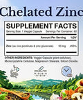 Vitalitown Chelated Zinc 50 mg Zinc Picolinate & Gluconate Well-Absorbed Immune System Healthy Skin & Development Vegan NO Gluten Non-GMO