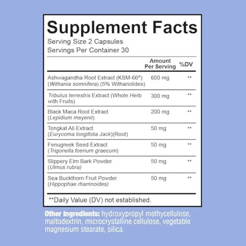 Sunergetic Premium Vaginal Moisture Support Capsules Vaginal Moisture & Mood Sexual Function & Relaxation Vaginal Dryness Feminine Wellness & Intimacy Ksm 66 Ashwagandha Slippery Elm & Maca 60 Capsules