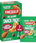 Emerald Nuts Cashews and Almonds with Dried Cranberries 7 Ct (1-Pack) | 100-Calorie Individual Packs of Nut Blend and Dried Fruit | Kosher Certified, Non-GMO, Contains No Artificial Preservatives, Flavors or Synthetic Colors