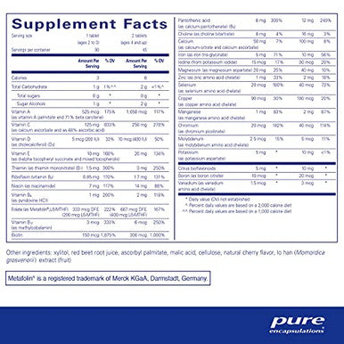 Pure Encapsulations PurePals with iron 90 chewtabs