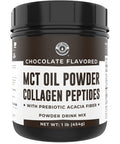 Left Coast Performance MCT Oil Powder with Acacia Fiber & Collagen Peptides Prebiotic Collagen Protein 9g MCTs from Coconuts Sugar Free Keto Coffee Creamer Grass Fed Chocolate Non-GMO Gluten Free 16 oz