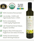 WellEatable Ultra High +1,500 mg/kg Polyphenol Rich Olive Oil, 2025 NYIOOC Gold, Early Harvest, Organic Extra Virgin Olive Oil from Italy, Lab Tested, Cold Extracted for Phenolic Shot, 16.9 fl oz