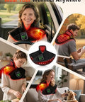 Halidodo Red Light Therapy For Neck Shoulder With Heat & Massage 5000Mah Controller Infrared Light Pad With 118 Leds Timer & Pulse Modes Portable Design For Upper Back Shoulder Neck Last 175-190Mins