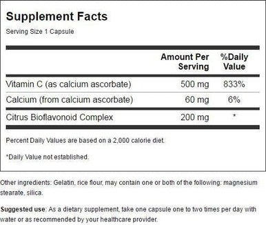 Swanson Buffered Vitamin C w/Bioflavonoids 500 Milligrams 100 Capsules