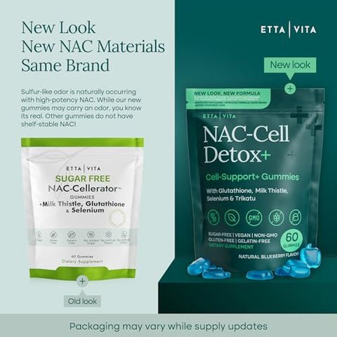 Etta Vita Sugar-Free Nac Gummies N Acetyl Cysteine Supplement With Milk Thistle Glutathione & Selenium Nac Supplement For Energy Respiratory Health Liver Detox & Cleanse Kidney Antioxidant Support