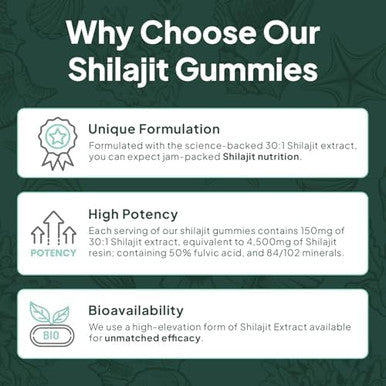 Shilajit For Men And Women - Natural Shilajit Supplement With Vitamin B12, Chromium And Selenium For Age-Defying, Energy, Hormone Support And More - 60 Shilajit Gummies