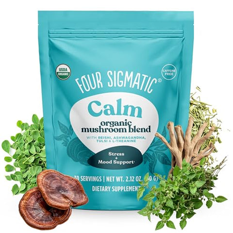 Four Sigmatic Focus Blend Organic Lion'S Mane Powder With Adaptogen And Mushroom Blend Includes Cordyceps Rhodiola Bacopa & Mucuna 30 Servings