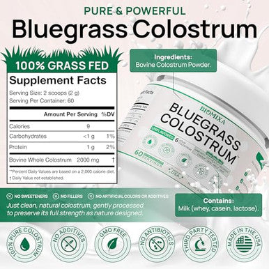 Bluegrass Colostrum Bovine Colostrum Supplement 60 Servings