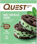 Quest Nutrition Mint Chocolate Chunk Protein Bars, High Protein, Low Carb, Gluten Free, Keto Friendly, 4 Count