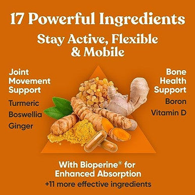 Eu Natural Primal Joint & Mobility Support - Advanced Joint Support Supplement For Women And Men - Turmeric, Boswellia, Ginger And Boron For Whole-Body Flexibility, Joint Health & Comfort - 60 Veg Soft Capsules
