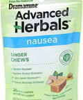 Dramamine Ginger Chews Helps With Nausea Lemon Honey Ginger Flavor 20 Soft Chews (Pack Of 2)