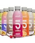 Coco5 Coconut Water Variety Pack Natural Electrolyte Sports Drink, 12 Pack | 2 bottles each of 6 flavors. Active hydration, low sugar, nothing artificial. Potassium, sodium, magnesium, calcium.