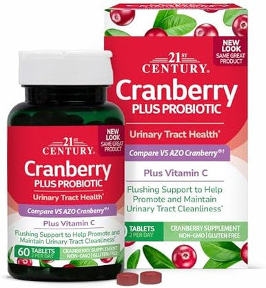 21St Century Cranberry Plus Probiotic Tablets 60 Count