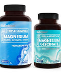 BioEmblem Triple Magnesium Complex and Magnesium glycinate with Zinc for Brain Health Enzyme Function and Muscles and Legs