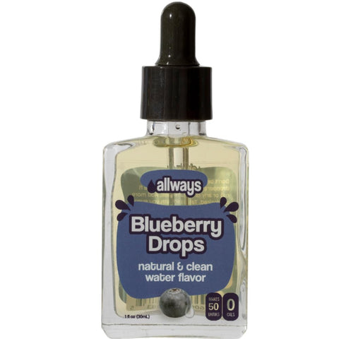 Allways Drops Natural Blueberry Water Enhancer | Sugar-Free, Zero Calories, Monk Fruit Sweetened | Glass Bottle for On-the-Go Hydration | Kids & Adults | 50 Servings