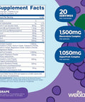 Wellah Splish Splash Hydration (Grape Flavor) 20 Stick Packs - Electrolyte Drink Mix With Superfruit Complex