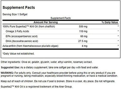 Swanson Krill Oil & Astaxanthin 30 Sgels (4 Pack)