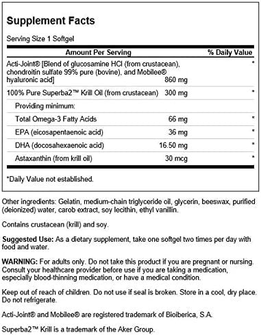 Swanson Acti-Joint Plus with Krill Oil 60 Sgels