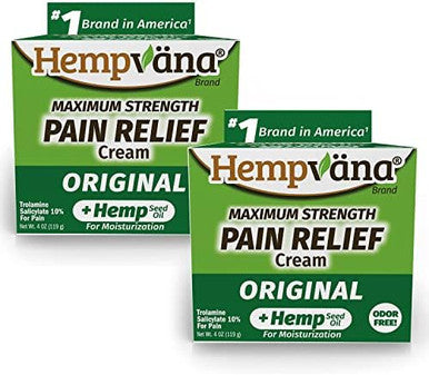 Hempvana Relief Cream 2 Pack with Seed Extract Relieves Inflammation Muscle Joint Back Knee Nerves and Arthritis Made in USA 3oz Paraben Free Vegan Cruelty Free As Seen On TV