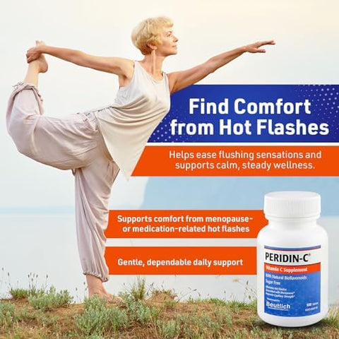 PeridinC Vitamin C Supplement with Citrus Bioflavonoids Daily Antioxidant Support Gentle SugarFree GlutenFree Formula EasytoSwallow Tablets 100 Count