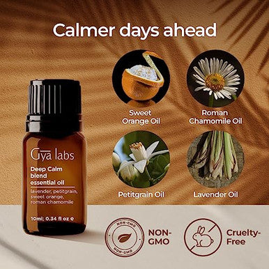 Gya Labs Deep Calm Essential Oil Blend For Relaxation & Emotional Balance - 0.34 Fl Oz - Calm Aromatherapy Oils For Diffusers Humidifiers Aromatherapy - Suitable For Work Home Or Personal Use