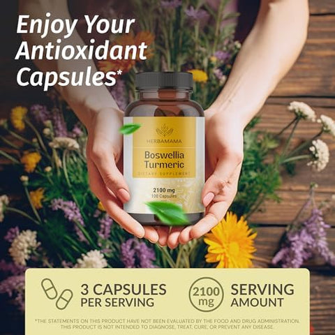 Herbamama Pine Bark And Boswellia Turmeric Kit - Bundle Of French Maritime Capsules & Boswellia Turmeric Capsules - Vegan Non-Gmo Gelatin- - 2 Pack