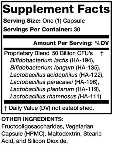 Olympian Labs Extra Strength Complete Prebiotic And Probiotic Supplement 50 Billion Live Shelf Stable Cultures 30 Vegetarian Capsules