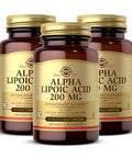 Solgar Alpha Lipoic Acid 200 Mg 50 Vegetable Capsules (Pack Of 3) - Antioxidant Support - Helps To Recycle Glutathione Vitamin C & E Coq-10 - Non-Gmo Vegan Gluten Free Dairy Free Kosher 150 Total Servings